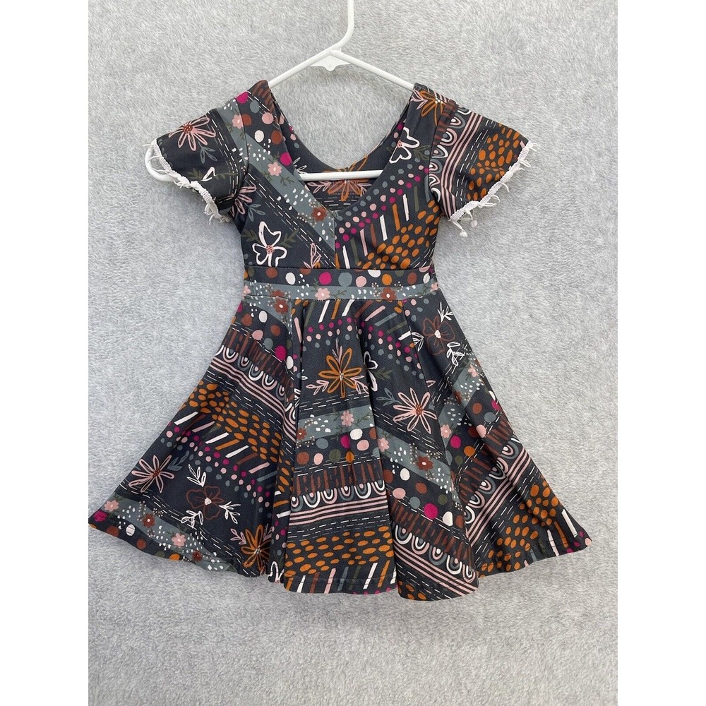 Kim Henrie Scatter Sunshine Girls Youth Dress Fit & Flare Short Sleeve Size 2/3